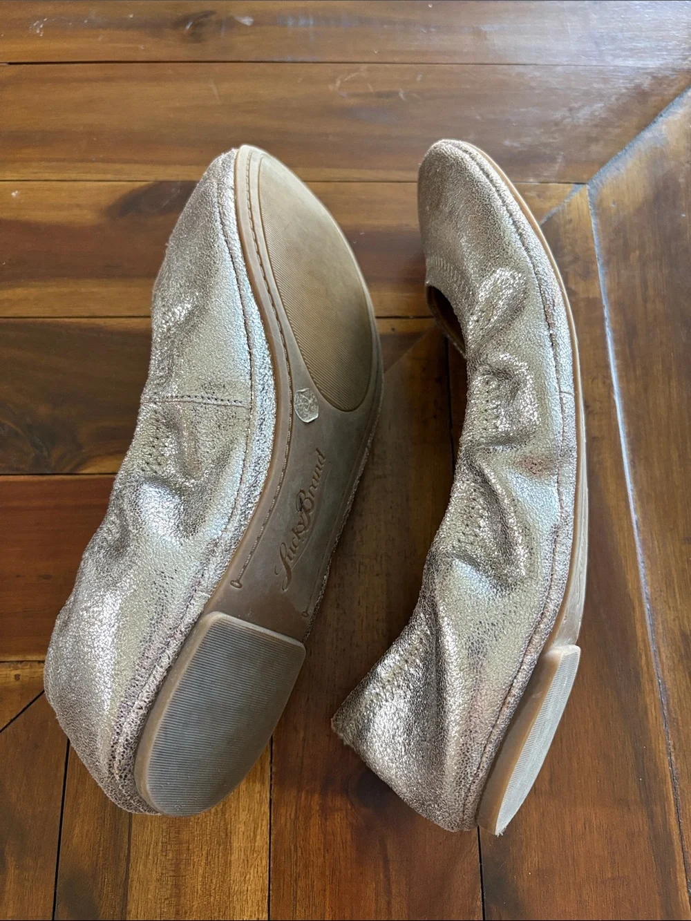 Lucky Brand Women's Metallic Silver Ballet Flats Size 9.5